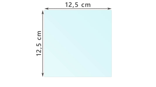 125x125x4,0 mm | Teleprompterglas T60/R40 | Teleprompter Glass | Beamsplitterglas | Beam Splitter Glass