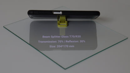 204x170x1,9 mm | Teleprompterglas T70/R30 | Teleprompter Glass | Beamsplitterglas | Beam Splitter Glass