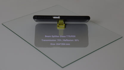 264x204x1,9 mm | Teleprompterglas T70/R30 | Teleprompter Glass | Beamsplitterglas | Beam Splitter Glass